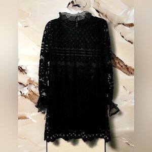 NWT Lulus Black Lace Sheath Dress Size Large